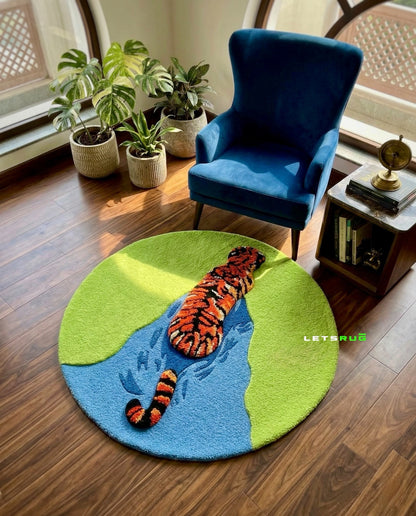 Royal Tiger Design Rug | HandTufted Custom Rug