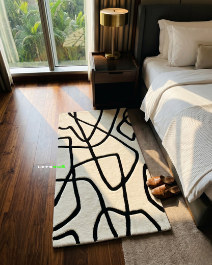 Abstract Design Rug | Handmade Aesthetic Carpet | LetsRug.in