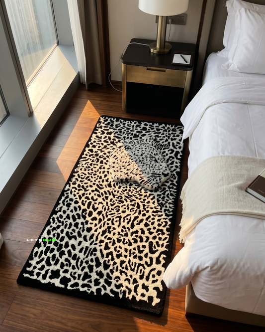 Luxury Snow Leopard Design Layered Rug | HandTufted Custom Rug