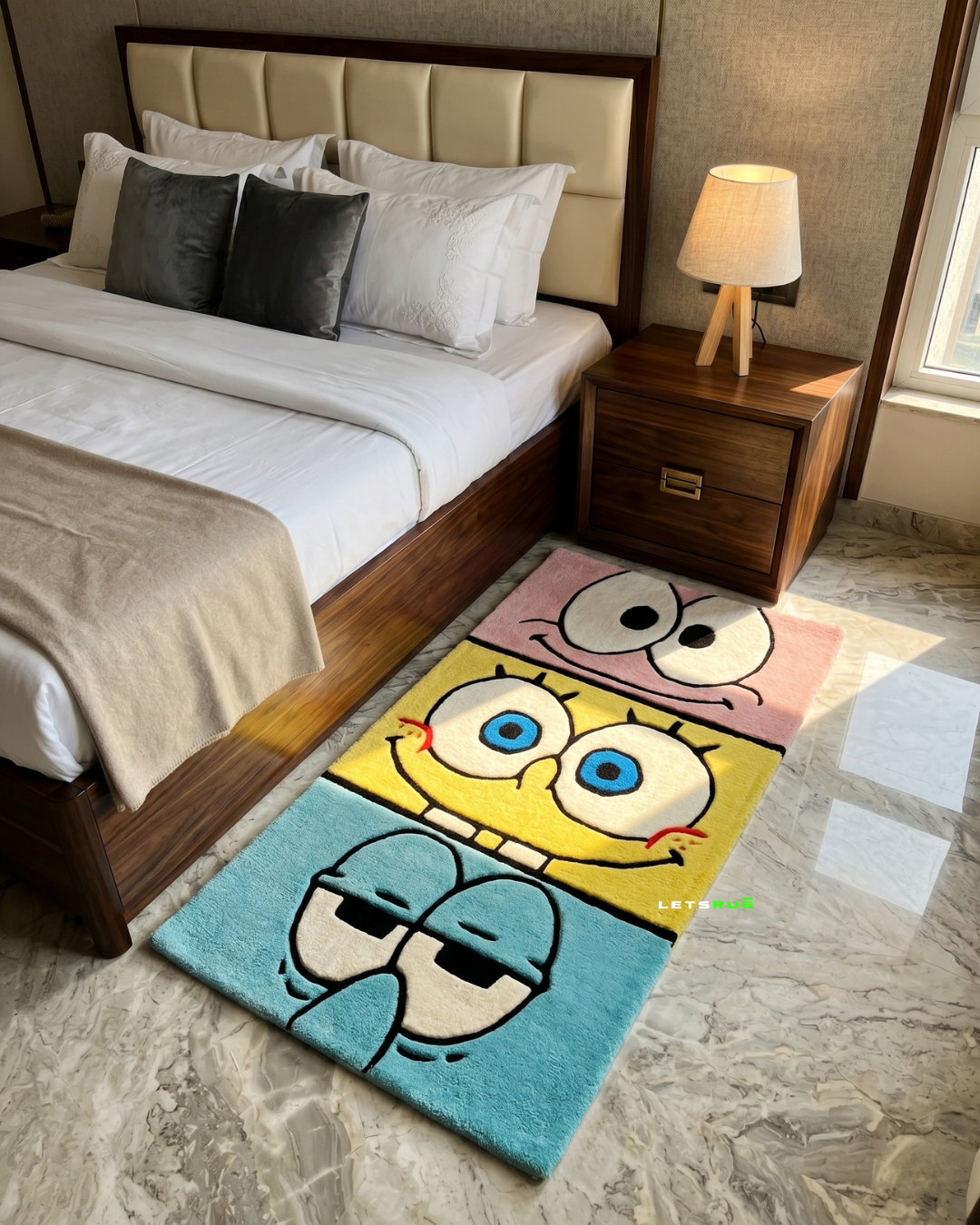Fan Art Bedside Rug | Handmade Custom Rug | LetsRug.in